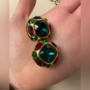 Costume jewelry - gemstone clip on earrings